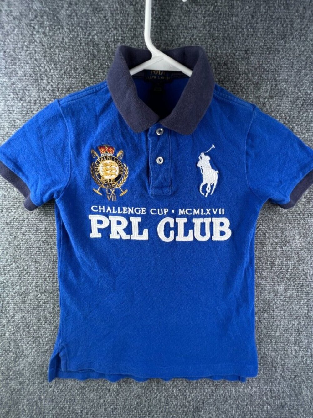 Polo Ralph Lauren Boys Polo Big Pony Challenge Cup Size 7 Toddler Youth Blue